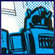 The Decepticons head into their secret recruitment building. (Noting, of course, at this point the Autobots probably had no idea what the Decepticon insignia stood for.)