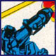 Generic Autobots blasting asteroids. Note what seems to be Ironhide's platform on the Ark!