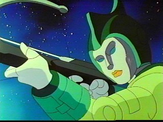 Don't be fooled by the antiquated design, she's going to atomise you with that crossbow.
