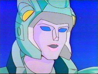 Note: robot with lip stick. WHY?!