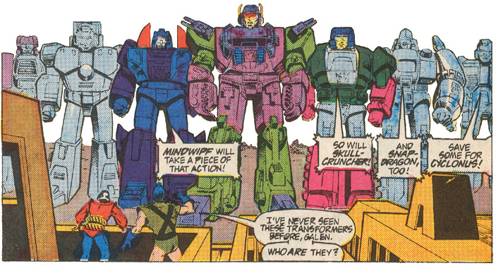 Cyclonus II in a 'say your name' line up. (Click for the UK version.)