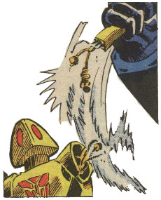 Scrounge loses his 'special' arm.